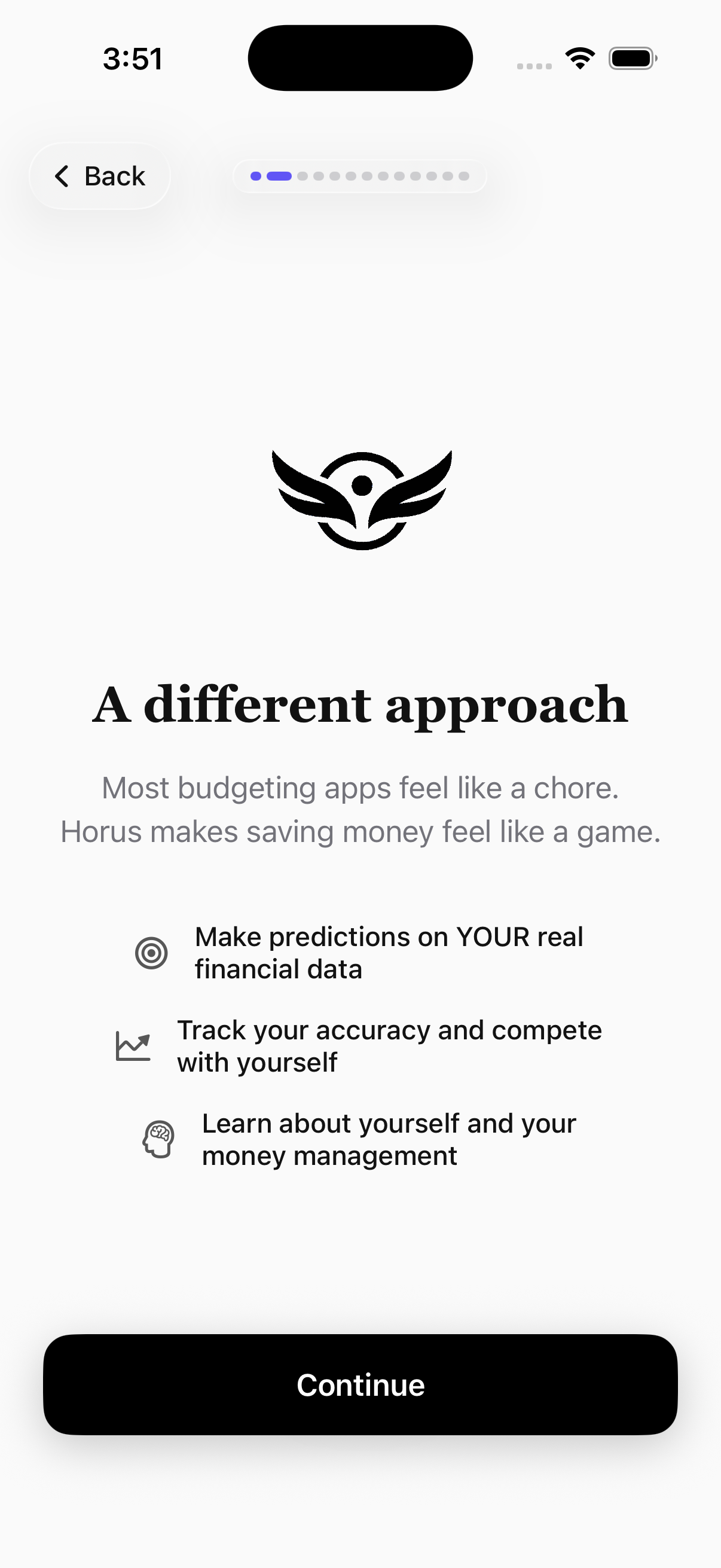 Horus onboarding — A different approach to budgeting